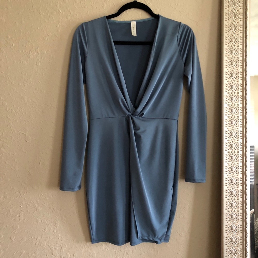Blue long sleeve dress